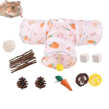 Imagem de Túnel de coelho | Túneis dobráveis interativos para furões, playground para animais de estimação para escalada, mastigação, dormir, esconder, abraçar, viajar, usar em ambientes internos e externos