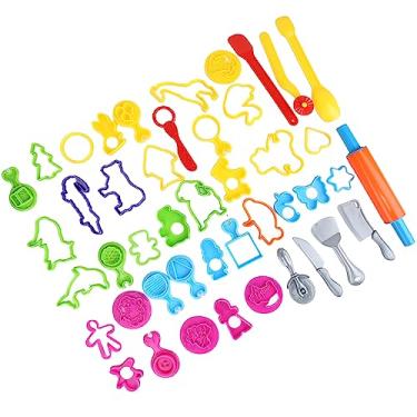Imagem de Acouto Conjunto de Ferramentas de Massa de 41 Unidades para Crianças - Kit de Ferramentas de Massa de Plástico Colorido Com Vários Formatos - Criação Perfeita, Coordenação Mão-olho e Brincadeiras Imaginativas