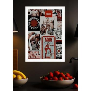Imagem de Quadro Red Hot Chili com Vidro e Moldura Branca Tam:A4 - Spark Loja