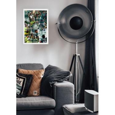 Imagem de Quadro Palmeiras Campeão com Vidro e Moldura Branca Tam:A4 - Spark Loj