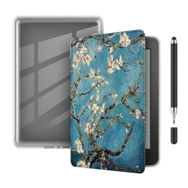 Imagem de Akacy Capa leve de TPU transparente e macia com padrão pintado para Kindle 6.0 (Geração 2016), fina e leve, com despertar/hibernar automático (7)