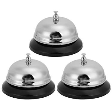 Imagem de Campainha de serviço MUNEFE, campainha de chamada de serviço de aço inoxidável, campainha de chamada de serviço de mesa para acessório de recepção de restaurante de hotel (3 (Tamanho pequeno 1,69 x