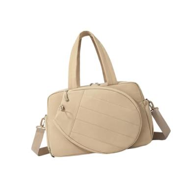 Imagem de menolana Bolsa de ginástica para tênis, bolsa esportiva leve e à água, ideal para viagens curtas de fim de semana, com compartimento para sapatos, Cáqui