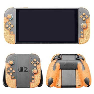 Imagem de Luck&Link Controller Grip Kit for Nintendo Switch 2, Textured Skin, Anti-Skid, Sweat-Absorbent. Compatible with Joy-Con 2 controllers, featuring handle grips, buttons,triggers (Ultra - Bright Orange)