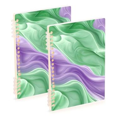 Imagem de Burbuja Cadernos com nome, papel pautado universitário A5 com 60 folhas, fichário para escritório, 2 unidades