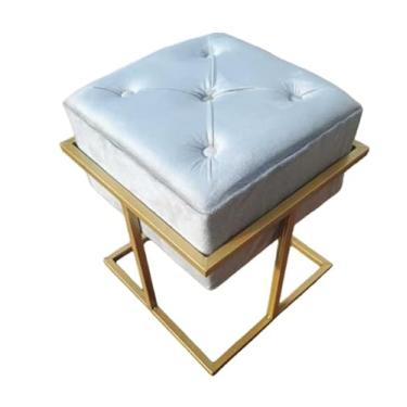 Imagem de Quadrado Moderno Decoração Em Ferro Para Sala Quarto Penteadeira A Cor banco para penteadeira para Sala, Quarto e Penteadeira(Cinza)
