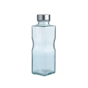 Imagem de Kit Garrafa Quadrada Vidro Água Suco 1100ml Geladeira (1)