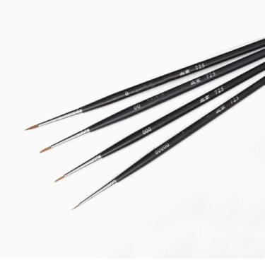 Imagem de 537/725/729/860 Series Flat&Round Detail Paint Brush Set-Professional Nylon Brushes for Model Kits, Miniatures, Acrylic&Oil Paints-Precision Detailing&Shading Tools (725-0#+00#+000#+00000#(4PCS))