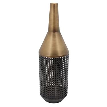 Imagem de VASO EM METAL PRETO E DOURADO