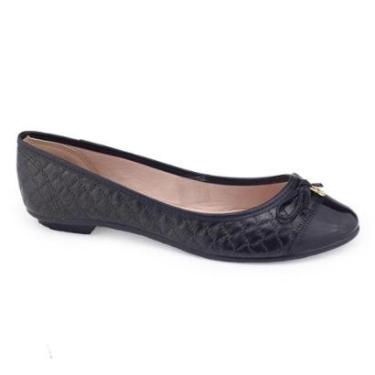 Imagem de Sapatilha Casual Moleca 5027.1428 rasteira matelassê brilho-Feminino