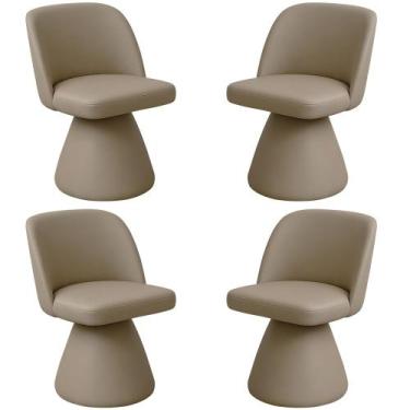 Imagem de Kit 04 Cadeiras de Jantar Base Fixa Liz Corano Bege - Nexta Casa, Bege