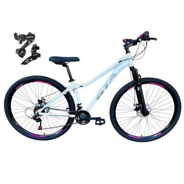 Imagem de Bicicleta Aro 29 Gta Start Câmbios Shimano 21v Freio A Disco Mountain Bike Alumínio branco-cinza-rosa Tam: 15