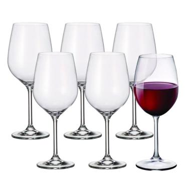 Imagem de Jogo 6 Taça Para Vinho Branco 480ml Em Cristal Transparente Wolff