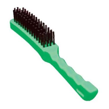 Imagem de Escova Aco 4 Fileiras Cabo Plástico Verde Carbografite - 4PC