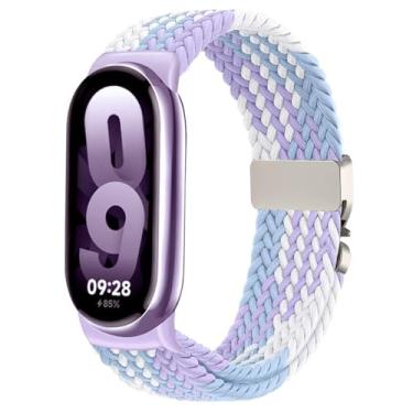 Imagem de Issinlky Pulseira trançada de nylon compatível com Xiao Mi Band 8/9/10, pulseira elástica de substituição para mulheres e homens