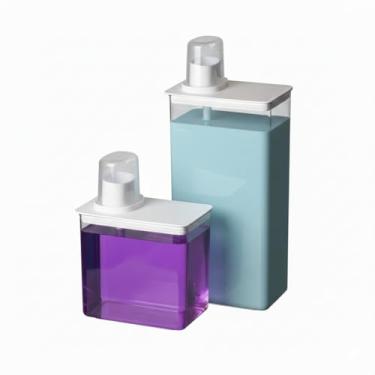 Imagem de Kit 2 Dispenser Multiuso 1,3L e 2,6L – Organizador de Lavanderia, Recipiente Multiuso para Cozinha, Dispenser para Sabão Liquido e Amaciante, Pote Organizador de Alimentos Secos, Com Bico Dosador