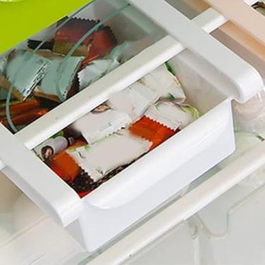 Imagem de Gaveta retrátil para geladeira, organizador de armazenamento de alimentos com filtro, para classificação de prateleira de geladeira (branco)