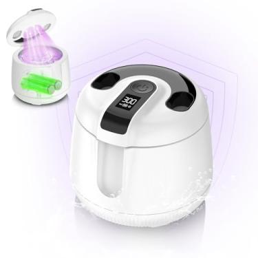 Imagem de MEKO Limpador ultrassônico sem fio, limpador de prótese e retentor recarregável USB de 200 ml, à prova d'água IPX5, 4 modos para alinhador, cintos, joias, cabeças de escova de dentes - branco