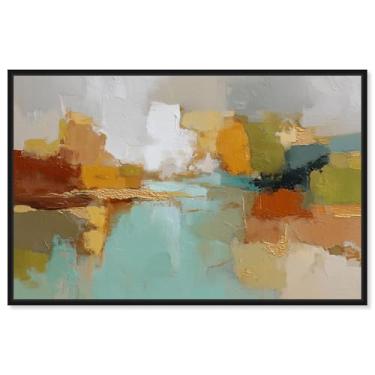 Imagem de Impressão em tela minimalista Tones III arte de parede abstrata por Art Remedy, moldura preta, 76 x 50 cm