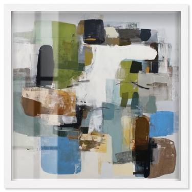 Imagem de Tectonic Plates I Shadowbox Print Modern Wall Art por Art Remedy, moldura branca, 63 x 63 cm