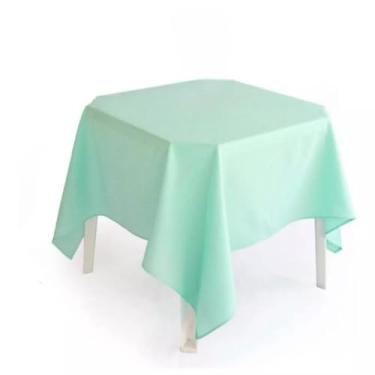Imagem de Toalha de Mesa Quadrada Oxford Lisa com Bainha Toalha de Mesa 4 Lugares para Festa Buffet e Restaurante (Verde Piscina,02 UNIDADES)