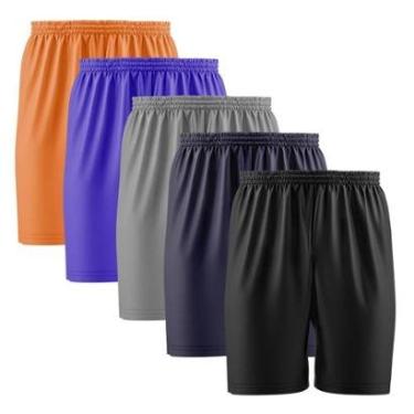 Imagem de Kit 5 Calção Short Futebol Basquete Vôlei Bermuda Dry Treino Academia-Masculino