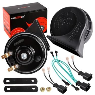 Imagem de Buzinas de carro 12v alto [pacote com 2] kit - buzina de caminhão - impermeável - Tweeter/baixo, acessórios gerais, caracóis elétricos para carros, motocicletas, eletrônicos alternativos