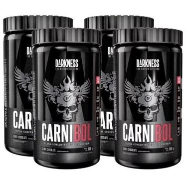 Imagem de Kit c/ 4 whey protein proteina de carne dk carnibol sabor chocolate 90