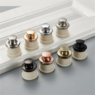 Imagem de Puxador de gaveta tatami alça de móveis elasticidade alça de móveis embutida e puxadores telescópicos de luz oculta 1 peça (WL6525-pátina azul)