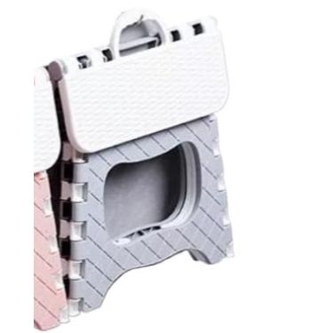Imagem de Banqueta Banquinho Dobrável De Plástico Resistente Para Viagem - 25 * 18 * 20cm, Durável para Uso Diário e Atividades ao Ar Livre(CINZA,2 UNIDADE)