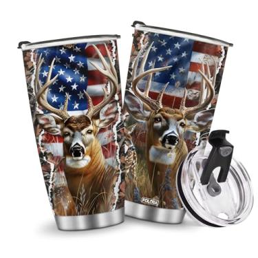 Imagem de Copos de café isolados caneca de viagem garrafa de água 590 ml homens gelados quentes e frios lidar com cervos de metal presentes para Natal, aniversário, dia das crianças, presente de aniversário