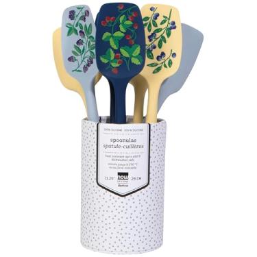 Imagem de Now Designs Conjunto de colheres Berry Bramble/12 sortidos – silicone, lavável na lava-louças, seguro para calor a 450F, unidade de exibição de balcão
