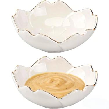 Imagem de DOITOOL 2 peças de suporte de saquinho de chá para temperos de cerâmica, colher de chá, descanso, ketchup, pires, pratos de aperitivo, salada, sushi, sushi, wasabi, tigelas de molho (branco)