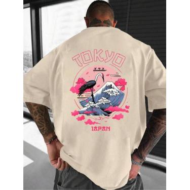 Imagem de Camiseta Basica Estampada Algodão Fio 30.1 Tokyo Japao Linda - crushed
