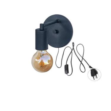 Imagem de Arandela Preta Quarto Cabeceira Interruptor Liga Desliga E27 - Generic