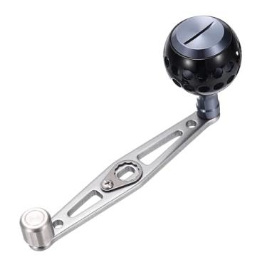 Imagem de YELARXI Puxador elétrico Baitcasting, carretel de pesca redondo de metal, peças de substituição de manípulo basculante - Adequado para (acessórios de bricolagem/pesca/balancim), prata/preto