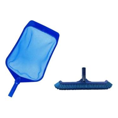 Imagem de Peneira Plastica Retangular Com Escova Curva Para Piscinas - a flex