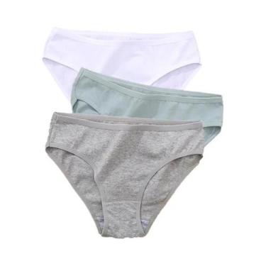 Imagem de Conjunto De 3 Calcinhas De Algodão Femininas Com Design Jacquard, Core