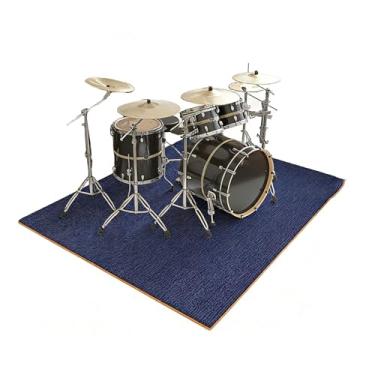 Imagem de Tapetes de tambor antiderrapantes, espessura de 6 mm, tapete de bateria, acessórios inferiores TPR à prova de som para conjunto de bateria elétrica, presente ideal para bateristas, acessórios de