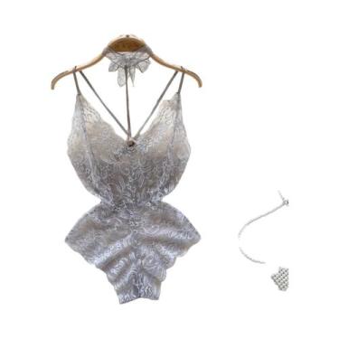 Imagem de Vestido De Noite Sem Mangas Em Renda Floral Para Mulheres Com Costas D