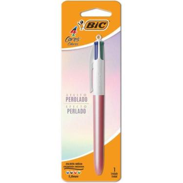 Imagem de Caneta Esferográfica BIC 4 Cores Perolado Rosa Blister