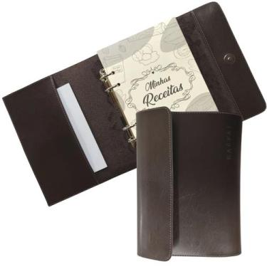 Imagem de Pasta Executiva Agenda Em Couro Fichário Com Refil Minhas Receitas A5 