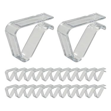 Imagem de Nextpal 24 clipes de toalha de mesa, clipes de plástico transparente para mesas grossas ao ar livre, grampos de capa de mesa de piquenique à prova de vento para festas, acampamento e eventos