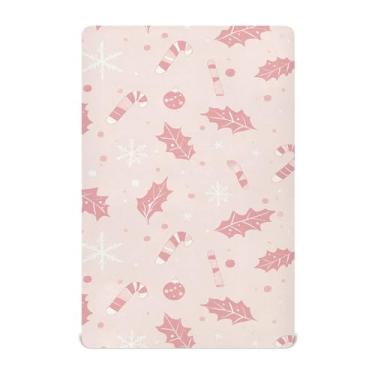 Imagem de Wassud Jogo de lençol adorável de berço com folhas de azevinho, respirável, para meninos e meninas, neutro, 68 x 99 cm