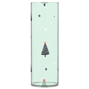 Imagem de Wassud Vaso de árvore de Natal com estrela para decoração de quarto, vaso de flores, vasos de fazenda para centros de mesa, vaso cilíndrico de plástico para decoração de casa