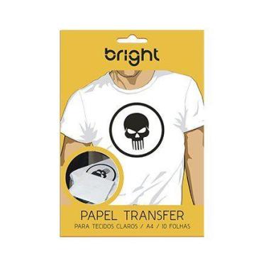 Imagem de Papel Transfer A4 Tecidos Claros Bright Cor Branco - 10 folhas
