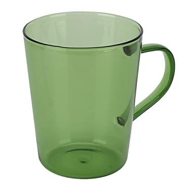 Imagem de GLOGLOW Caneca de café de Vidro Com Alto Teor de Borosilicato, Copo de Leite de 380 Ml, Resistente Ao Calor, Lavável na Máquina de Lavar Louça, 4,2 X 3,4 Polegadas, Talheres Nan de 7,5 Onças (Verde)