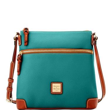 Imagem de Dooney & Bourke Bolsa tiracolo feminina em couro granulado, bolsa grande com alça de ombro ajustável, Hortelã, One Size