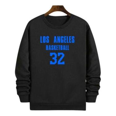 Imagem de Blusa Moletom Gola Basquete Los Angeles Basketball Número 32 - Loja Cl