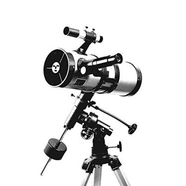 Imagem de pcagfaajmh Telescópio para crianças e adultos 114 mm abertura 1000 mm telescópio refletor astronômico com tripé prisma BAK4 lente FMC montagem equatorial monocular para observar Saturno Júpiter Lua